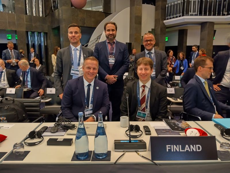 Finnish team at the Council meeting