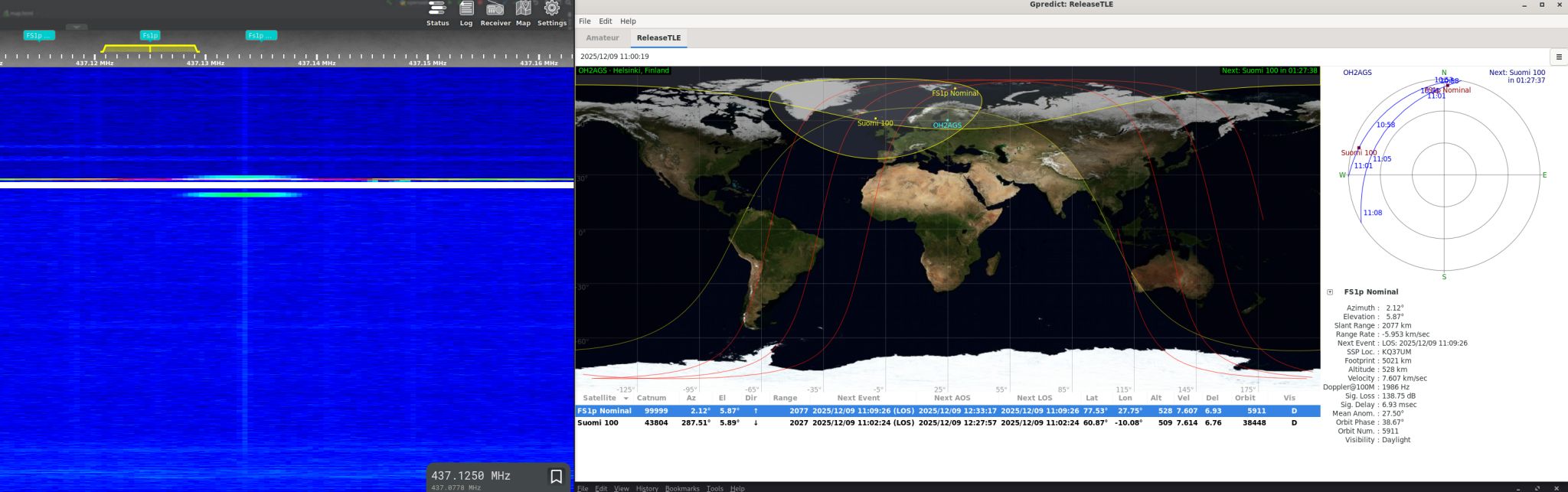 Screenshot from Aalto University satellite team’s post
