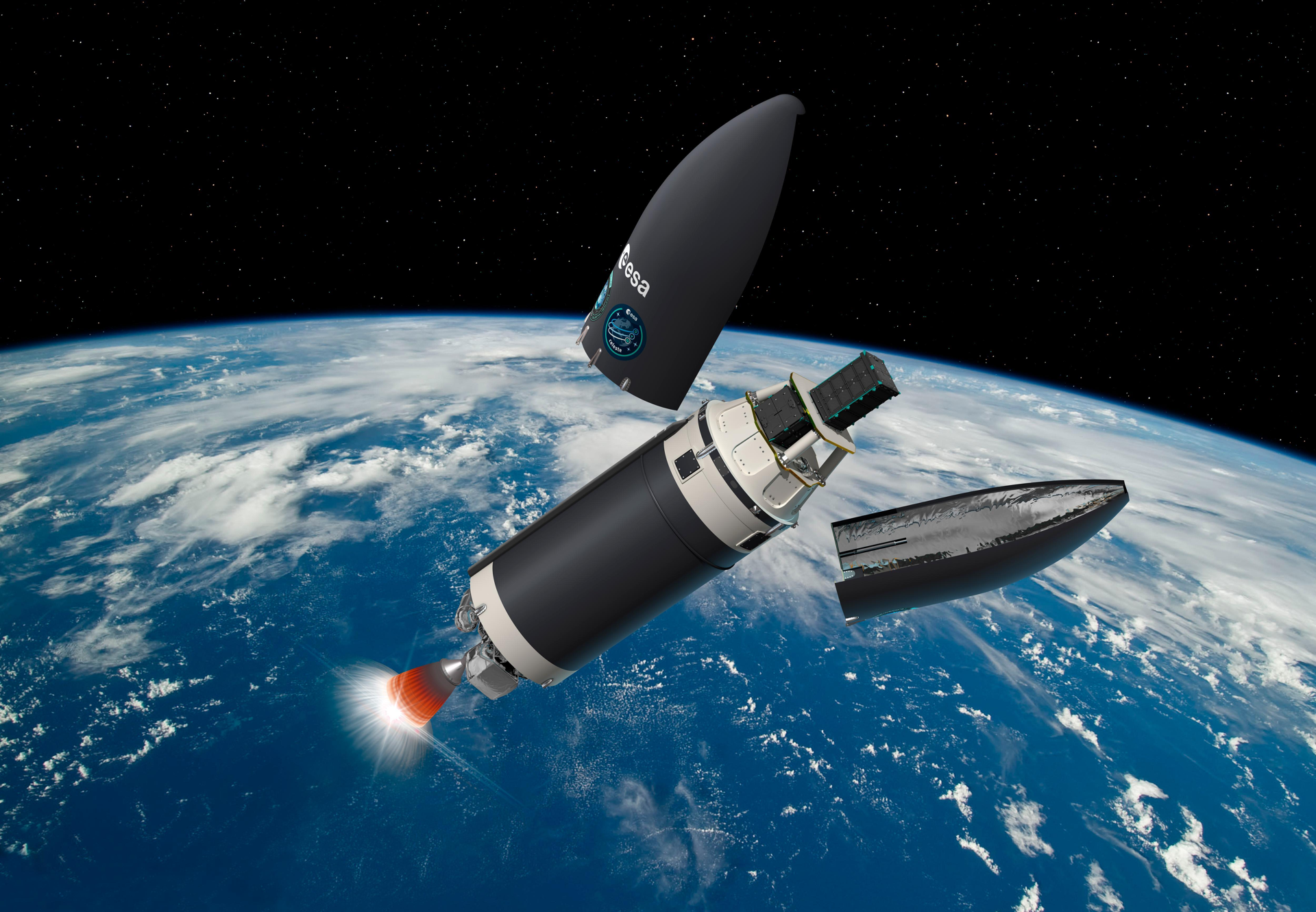 Artits's impression of the satellites aboarf Electron rocket
