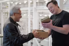 NVIDIA's Jensen Huang and Elon Musk at Starbase
