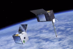 Drawing of two Celeste satellites