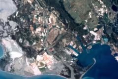 Hyperfield-1 hyperspectral satellite image of a coastal river delta (Kuva Space)