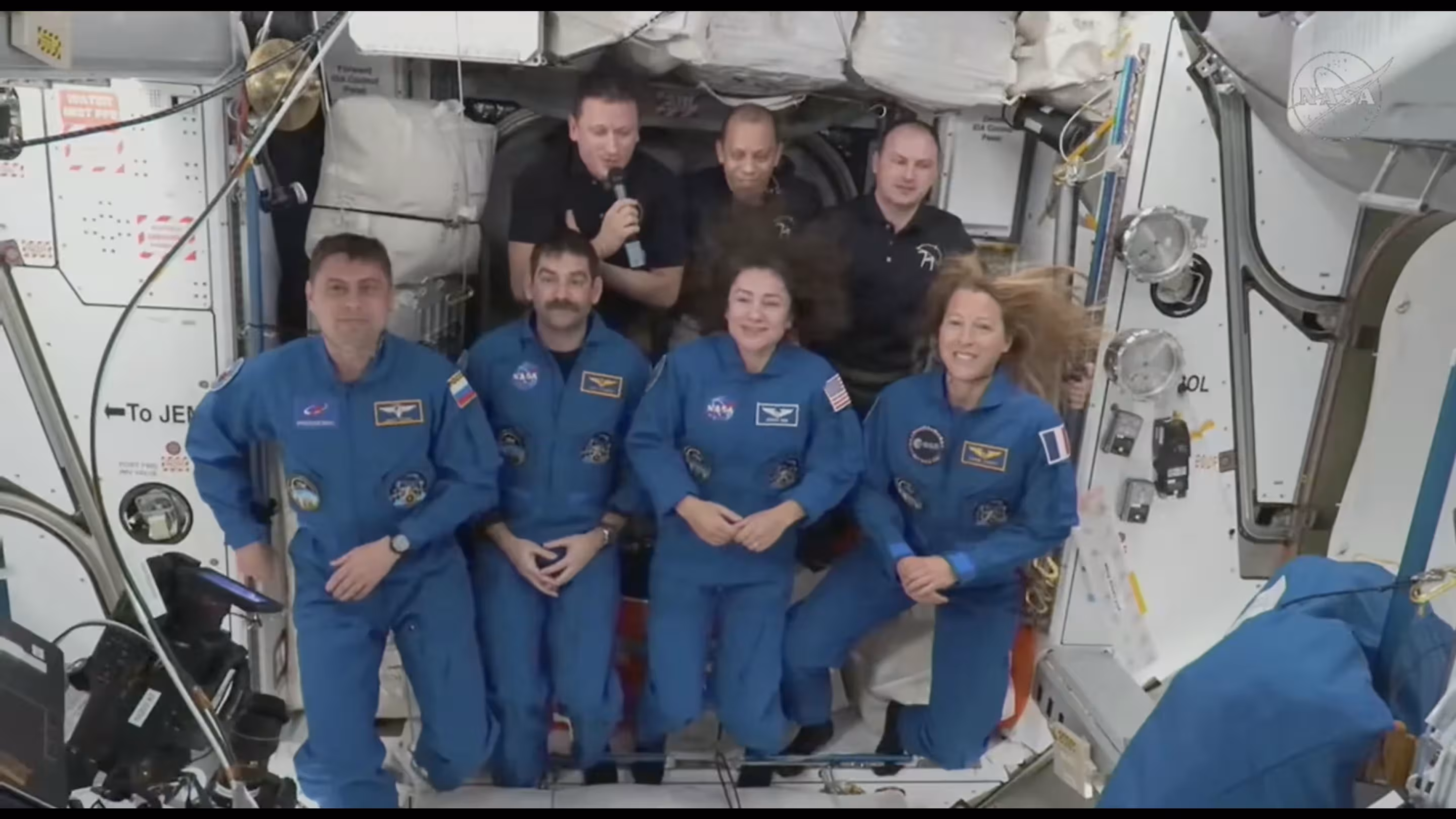 Crew 12 with Expedition 74 inside ISS