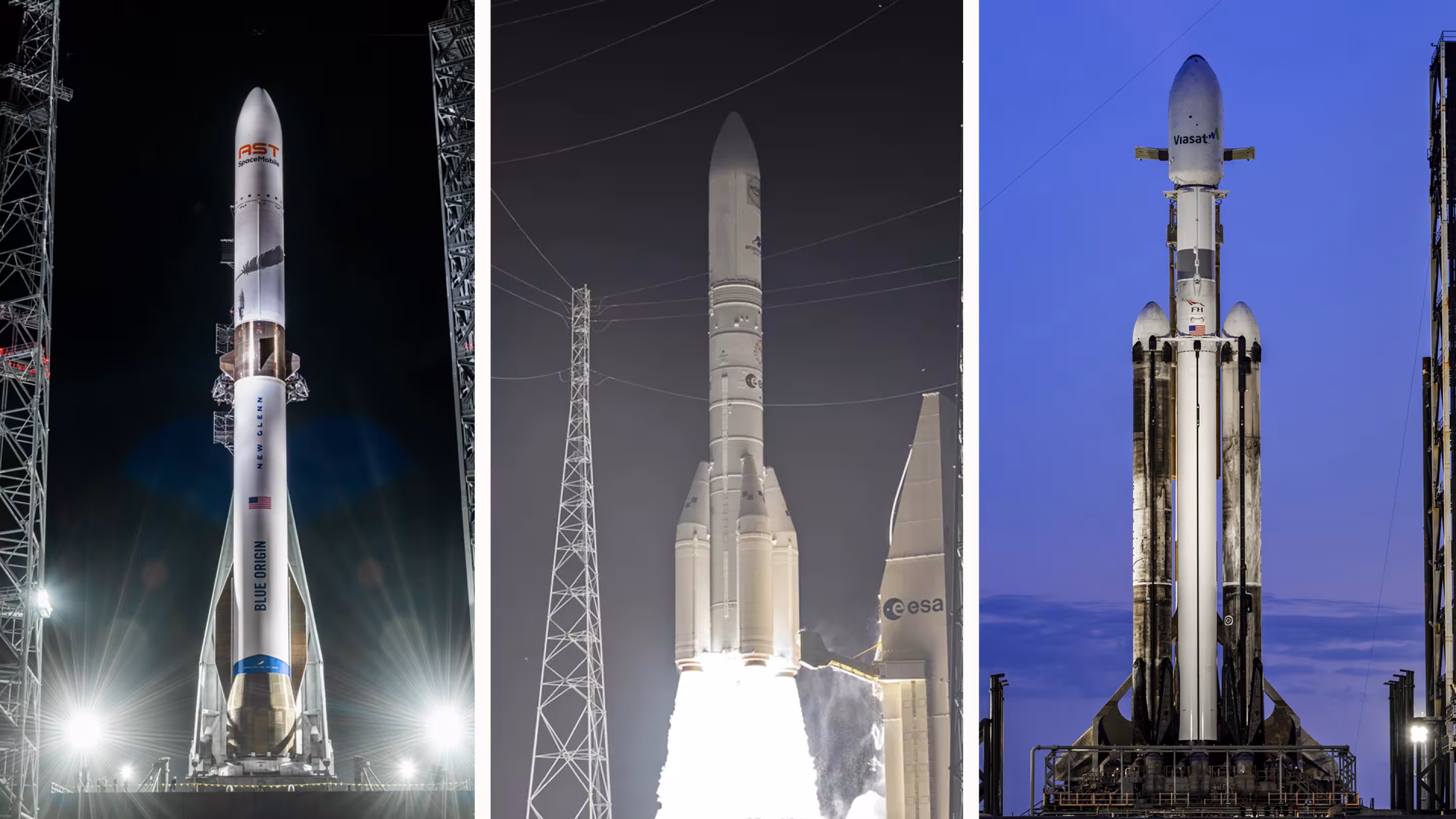New Glenn, Ariane 6 ja Falcon Heavy