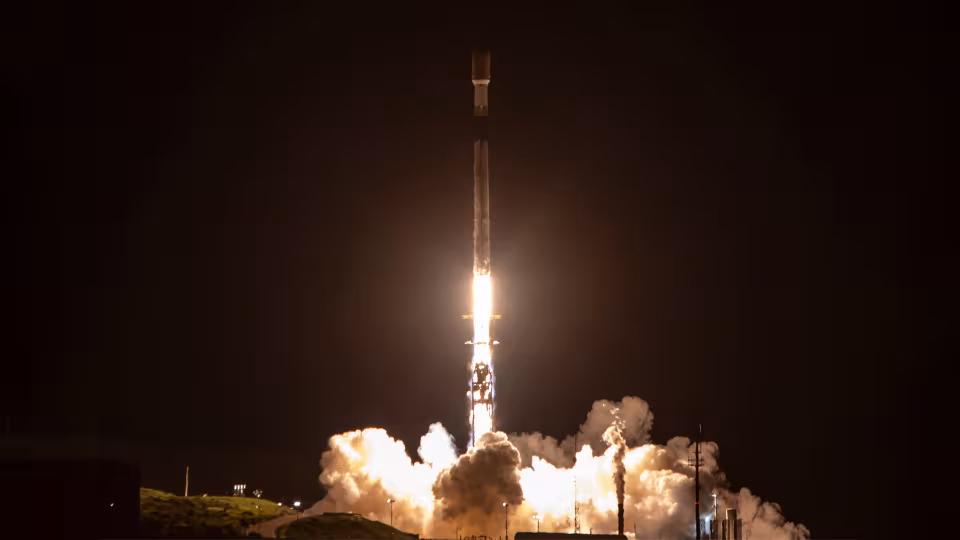 Falcon 9 roars up to space from California