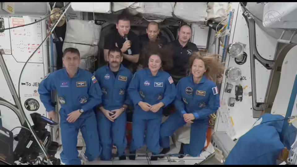Crew 12 with Expedition 74 inside ISS