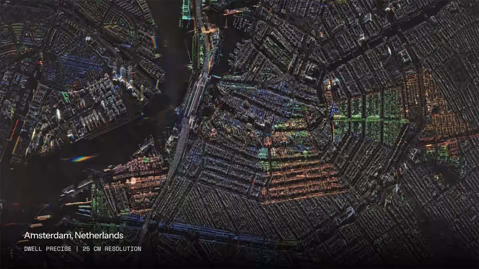 Amsterdam kuvattuna ICEYEn satelliitilla 25 cm:n resoluutiolla.